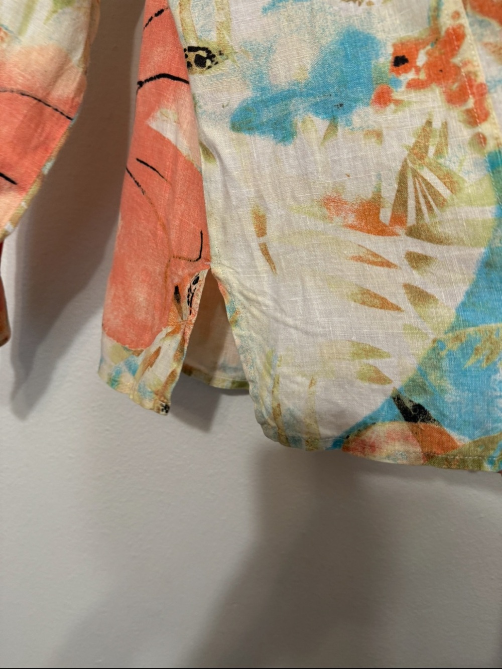 Chico's Womens Floral Tropical Long Sleeve Size 2 - Picture 5 of 7